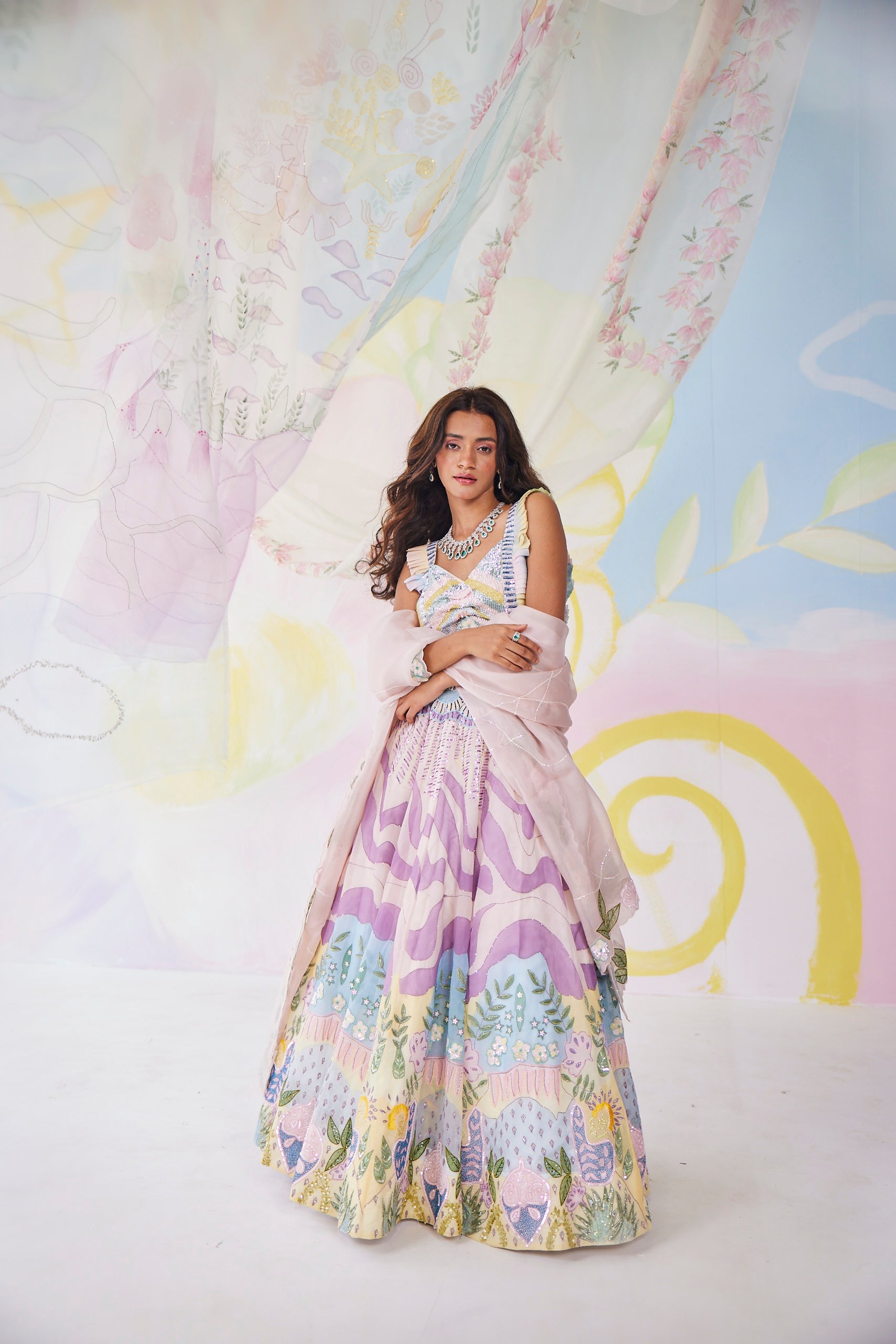 Lilac Daydream Handpainted Lehenga Set