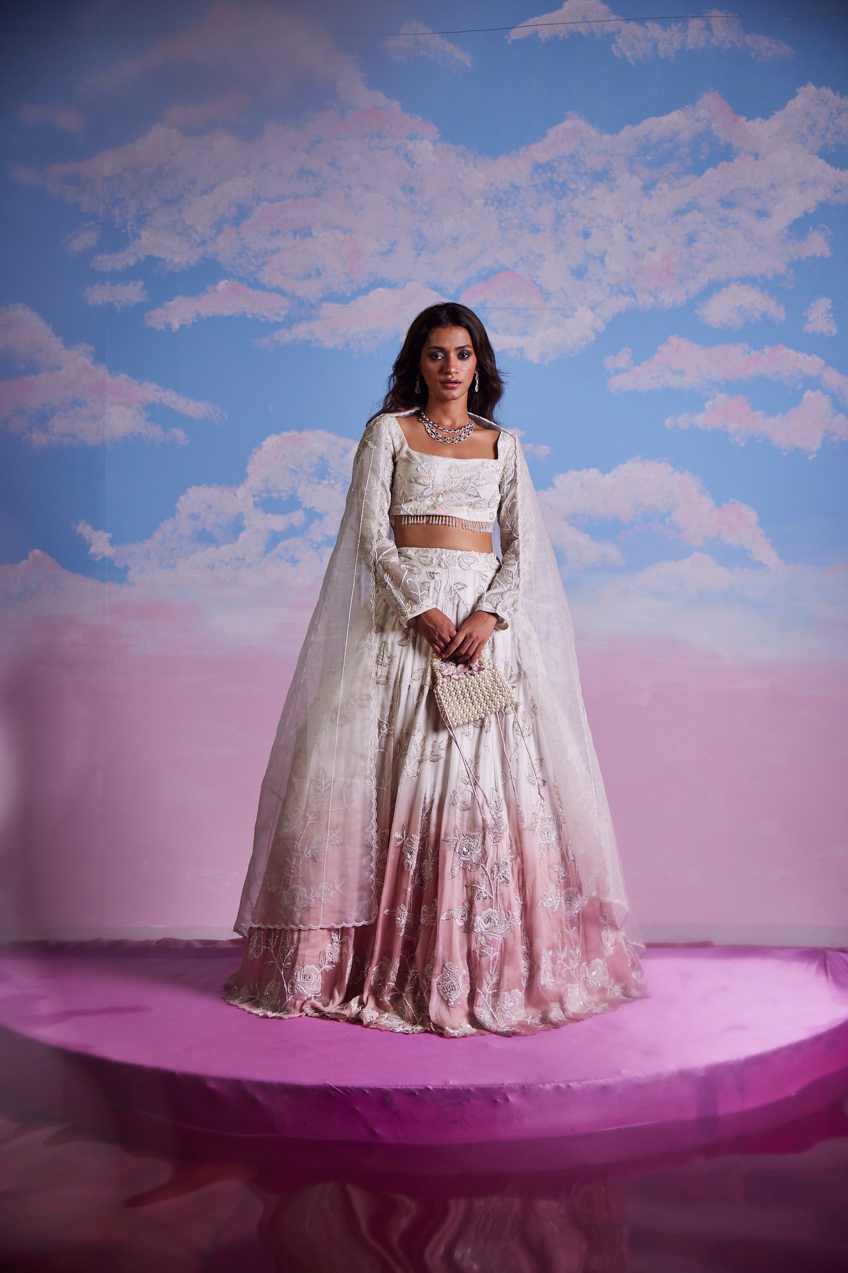 Parineeti Ivory Blushpink Bridal Lehenga Set