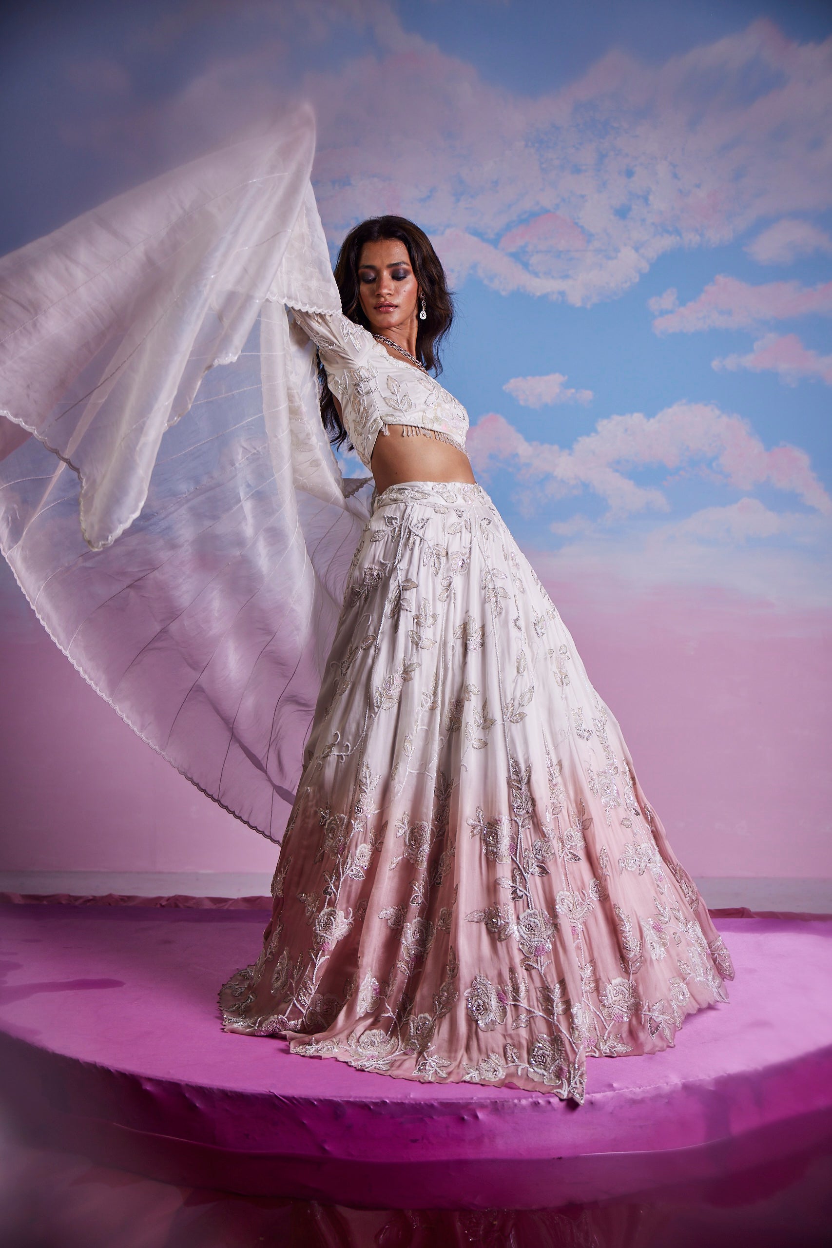 Parineeti Ivory Blushpink Bridal Lehenga Set