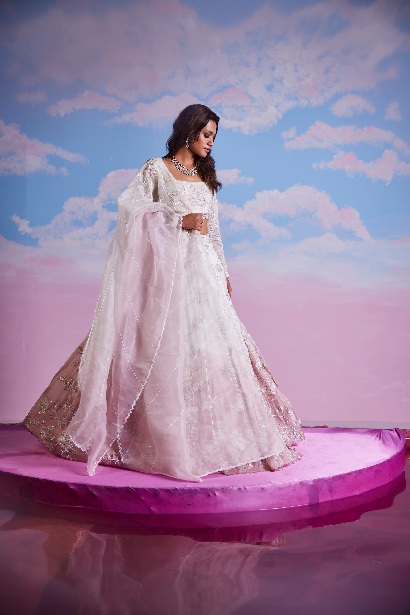 Parineeti Ivory Blushpink Bridal Lehenga Set