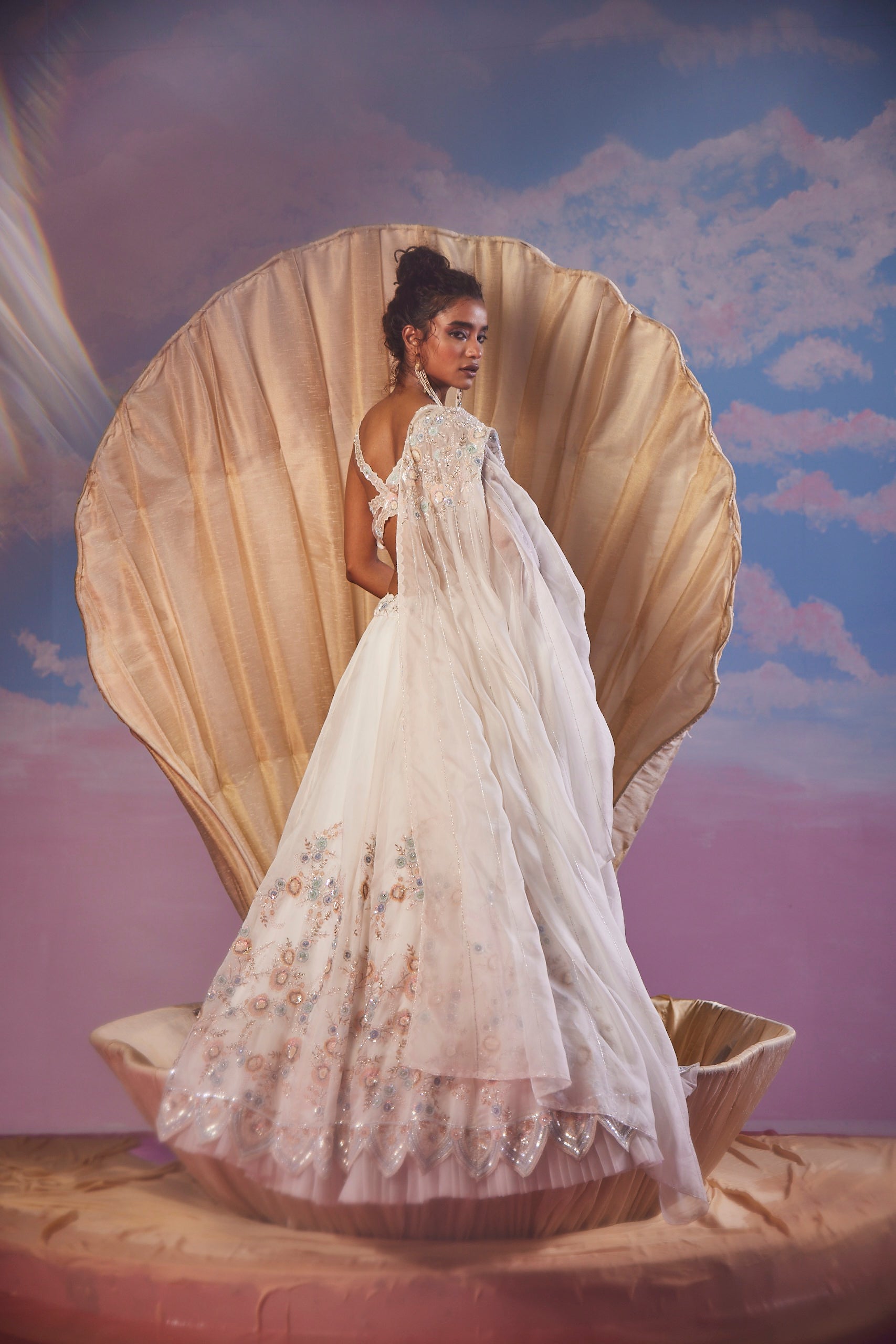 Zephyra Ivory Sequins Lehenga