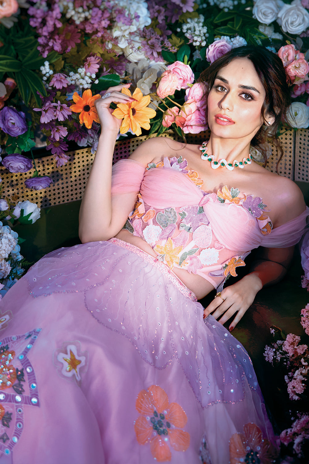 Manushi Chhillar in Lavender Lehenga Set