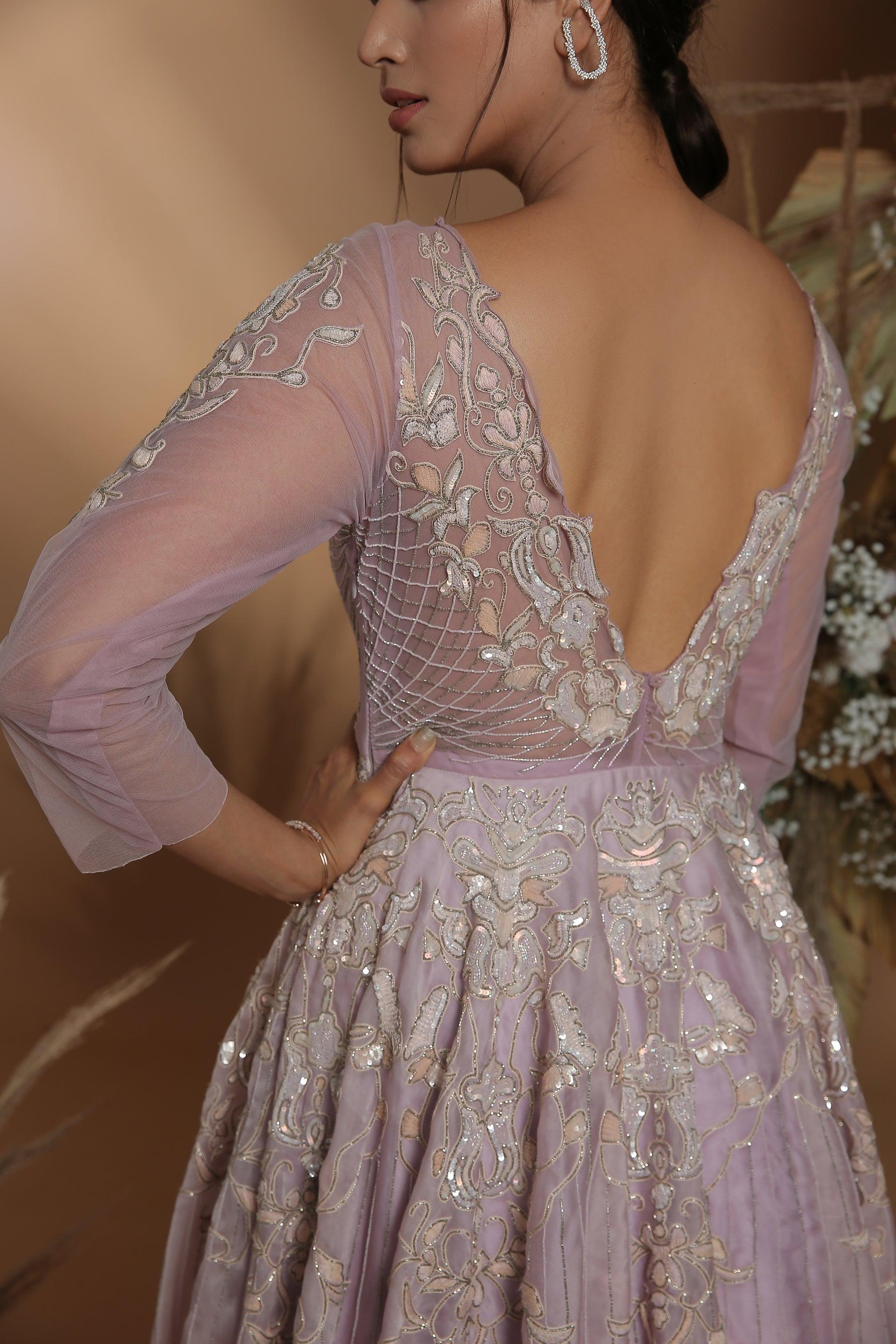 Lilac Embroidered Gown