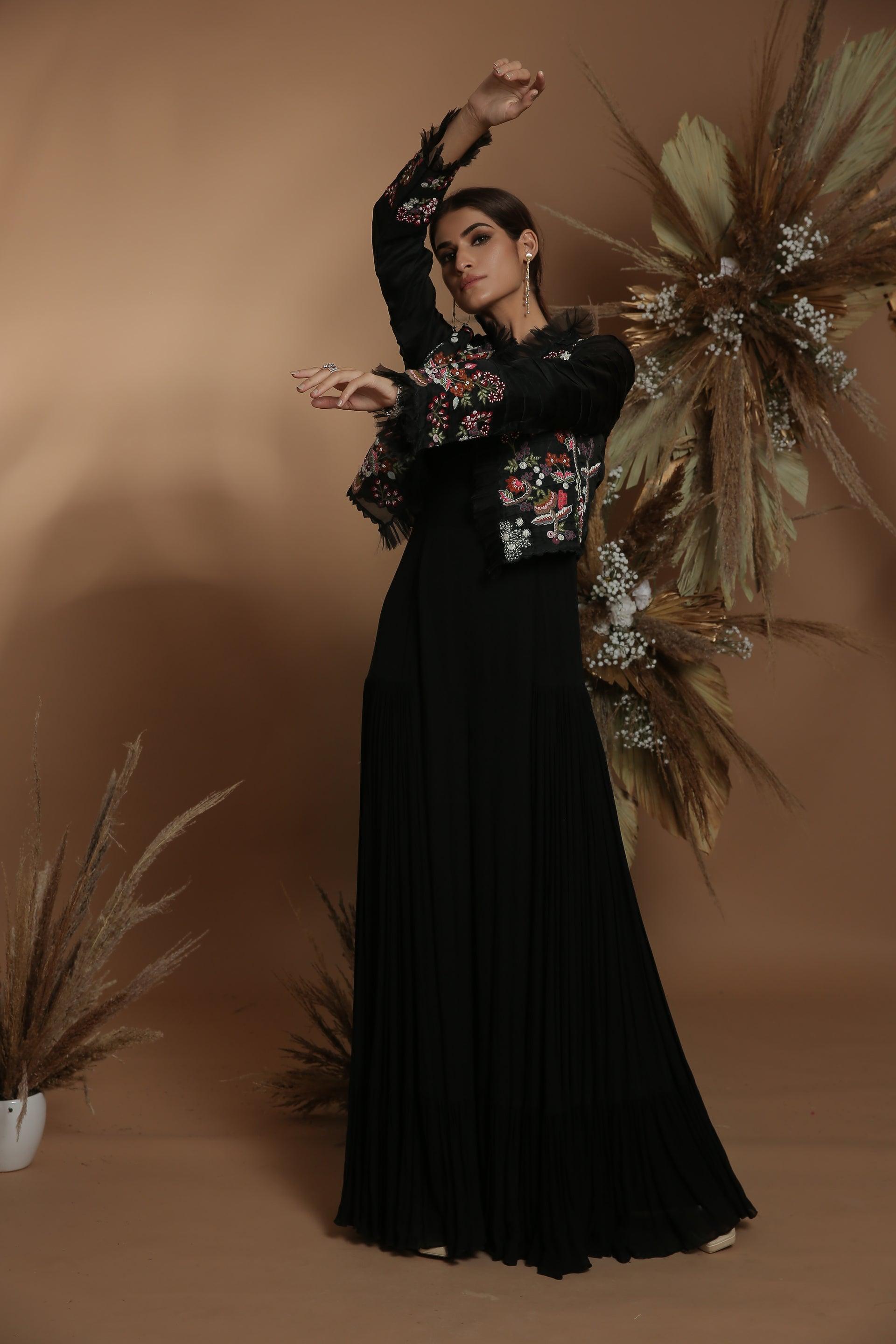Black Jumpsuit Jacket Set