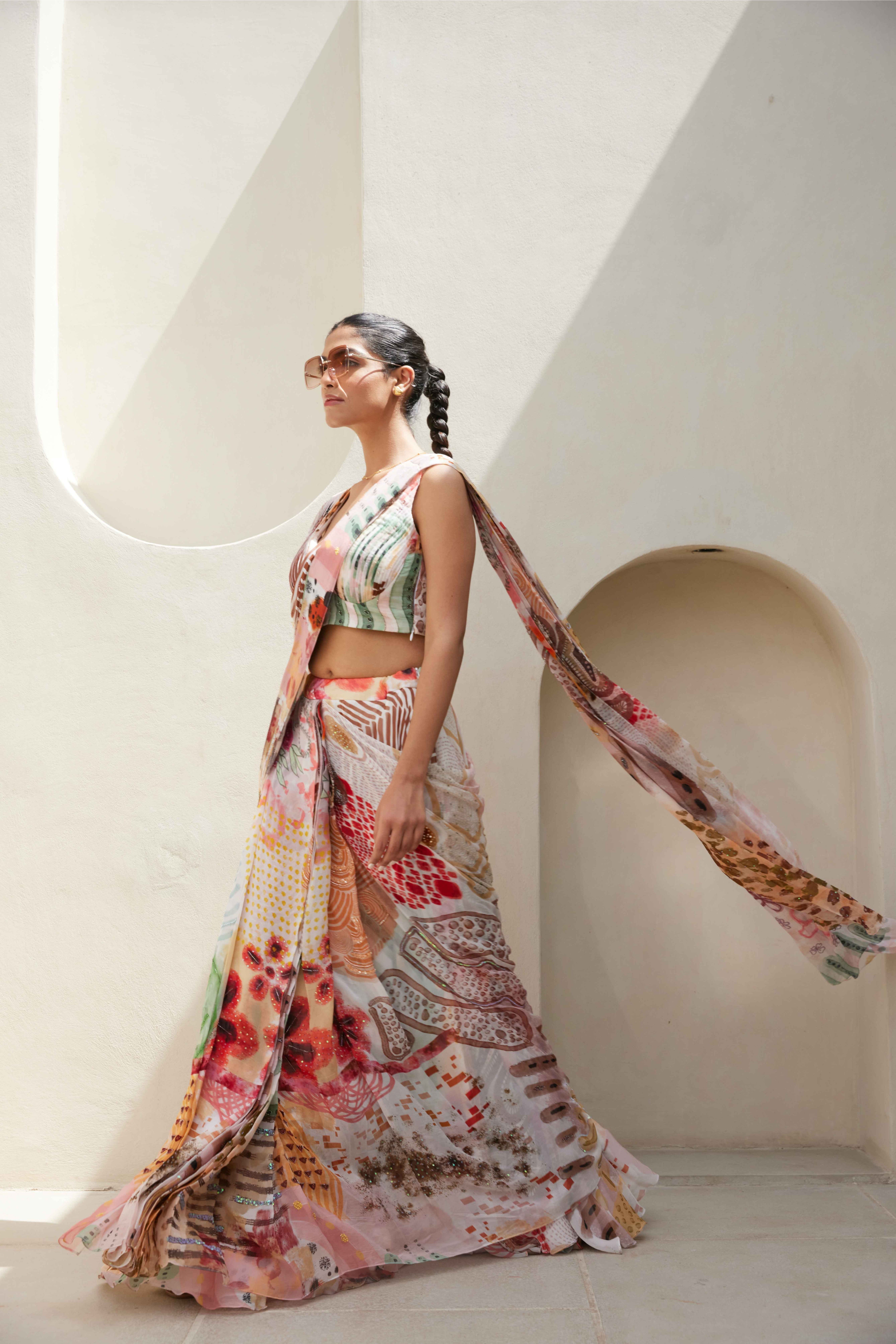 Rainbow Ranch Drape Saree