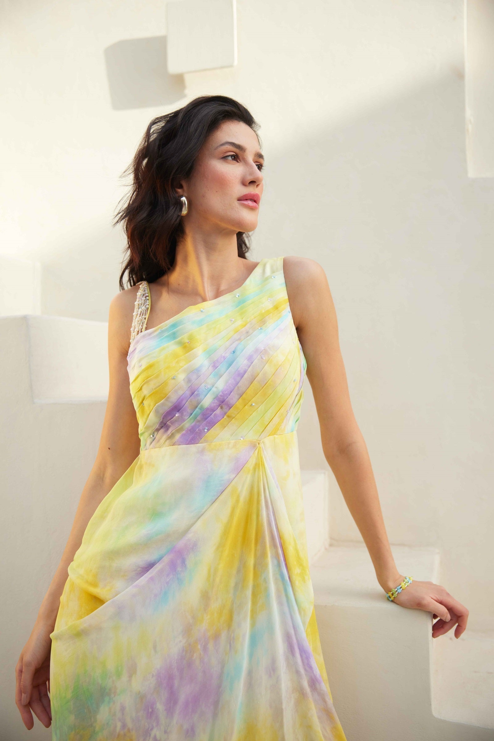 Sunlit Shibori Fusion Dress