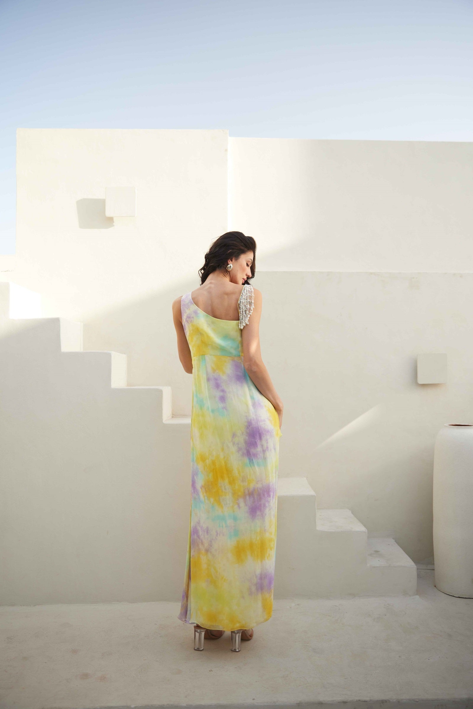 Sunlit Shibori Fusion Dress