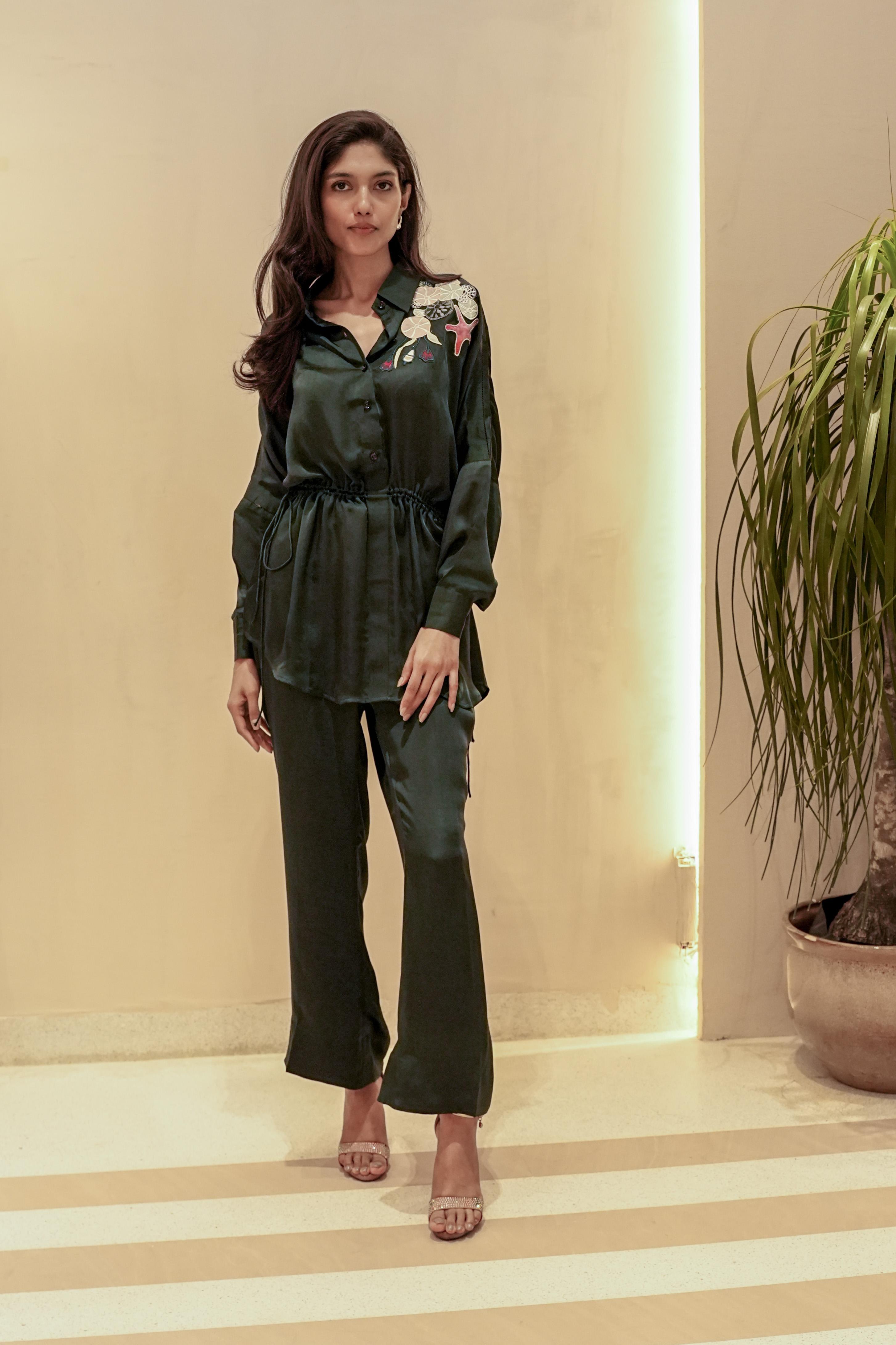 Green Glamour Patchwork Ensemble