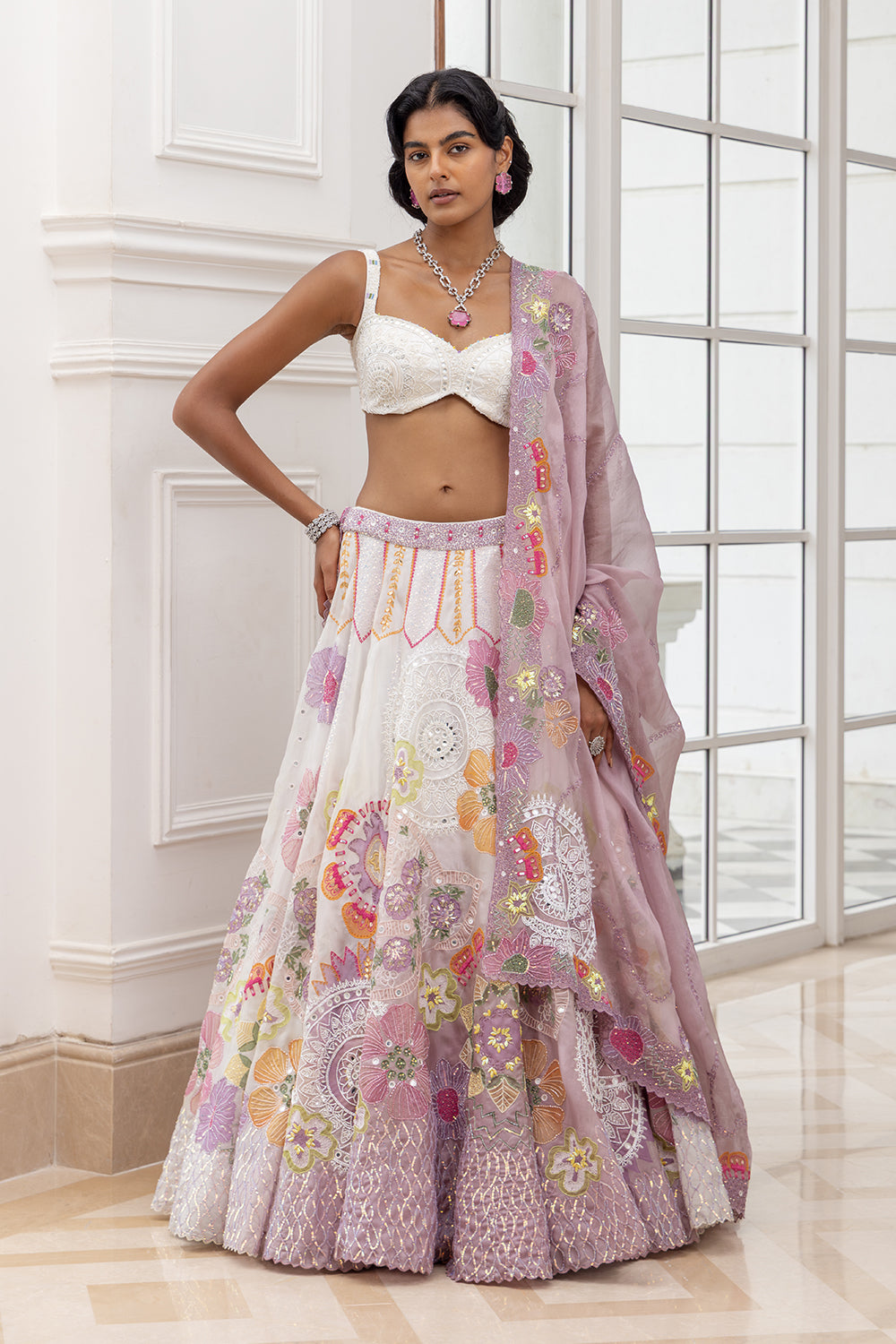 Aureya Embroidered Circular Mandala Lehenga with top blouse