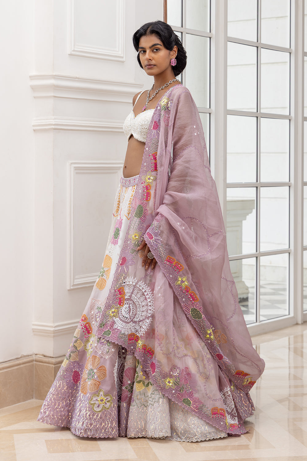 Aureya Embroidered Circular Mandala Lehenga with top blouse