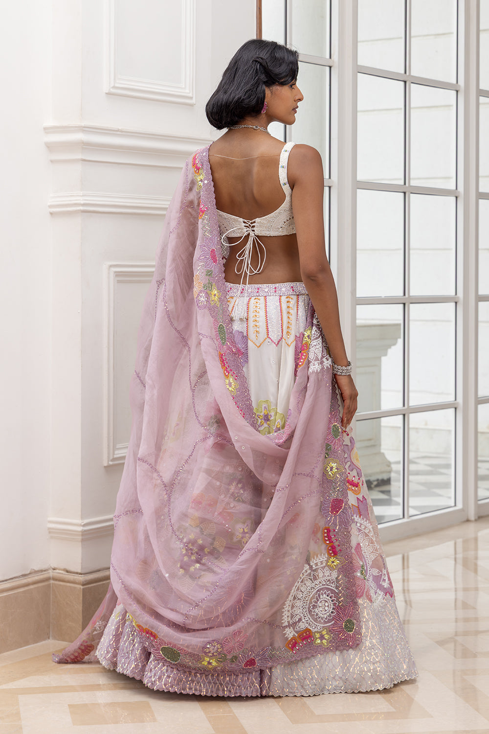 Aureya Embroidered Circular Mandala Lehenga with top blouse