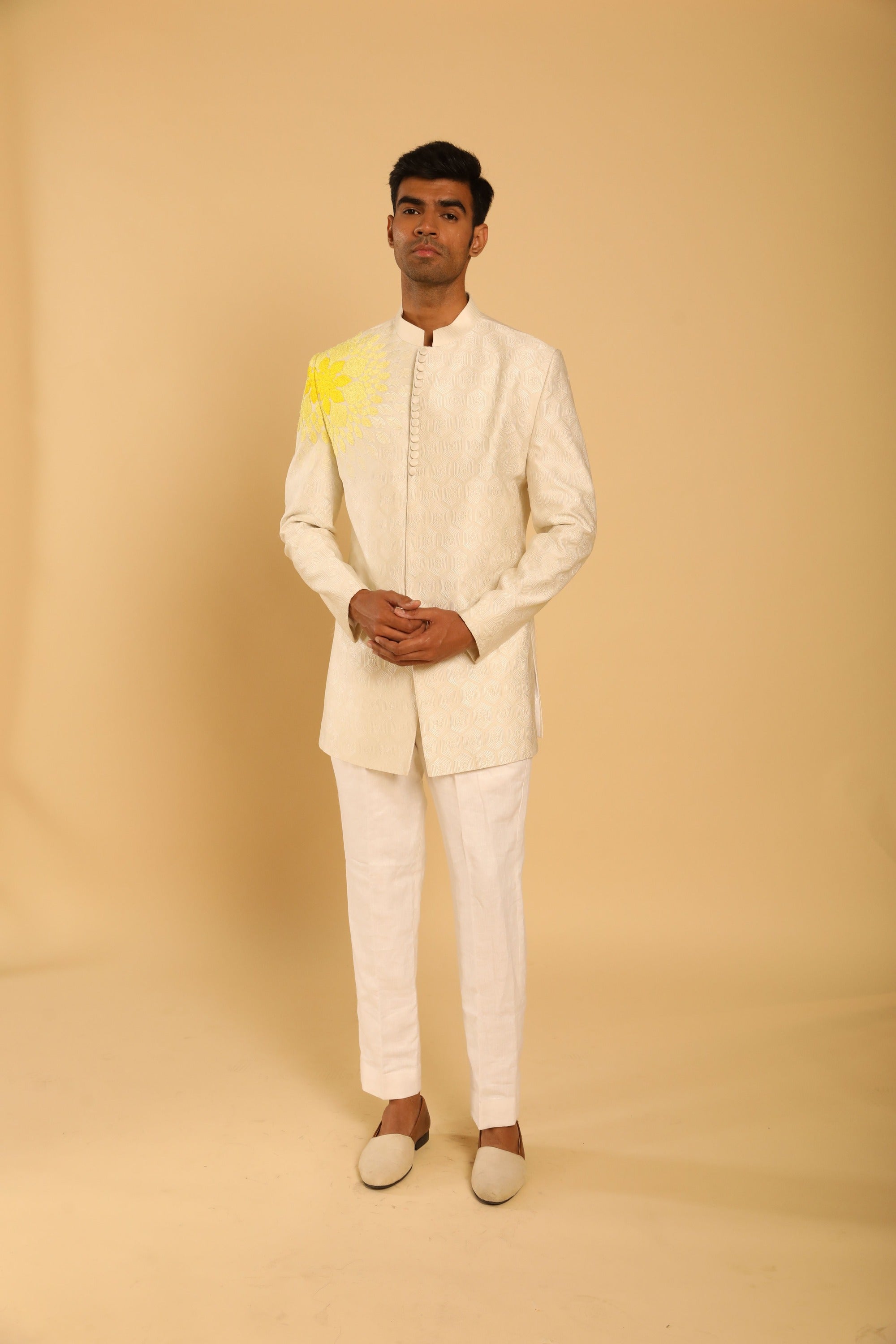 Ivory Embroidered Bandhgala