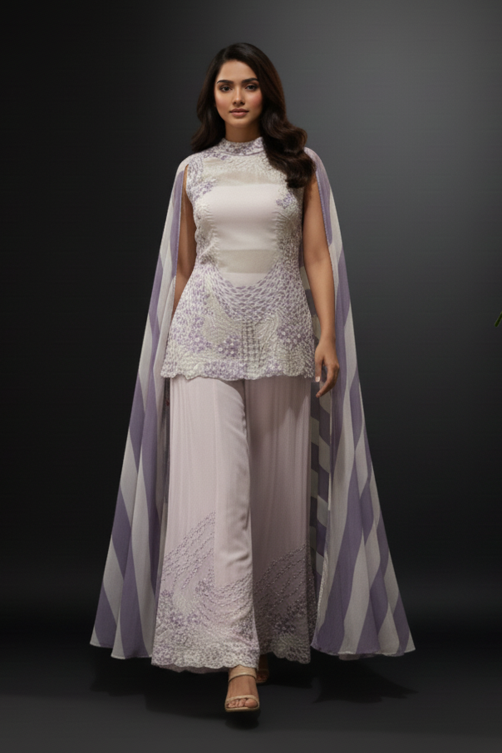 Hand Painted Indo-Western Co-ord Set