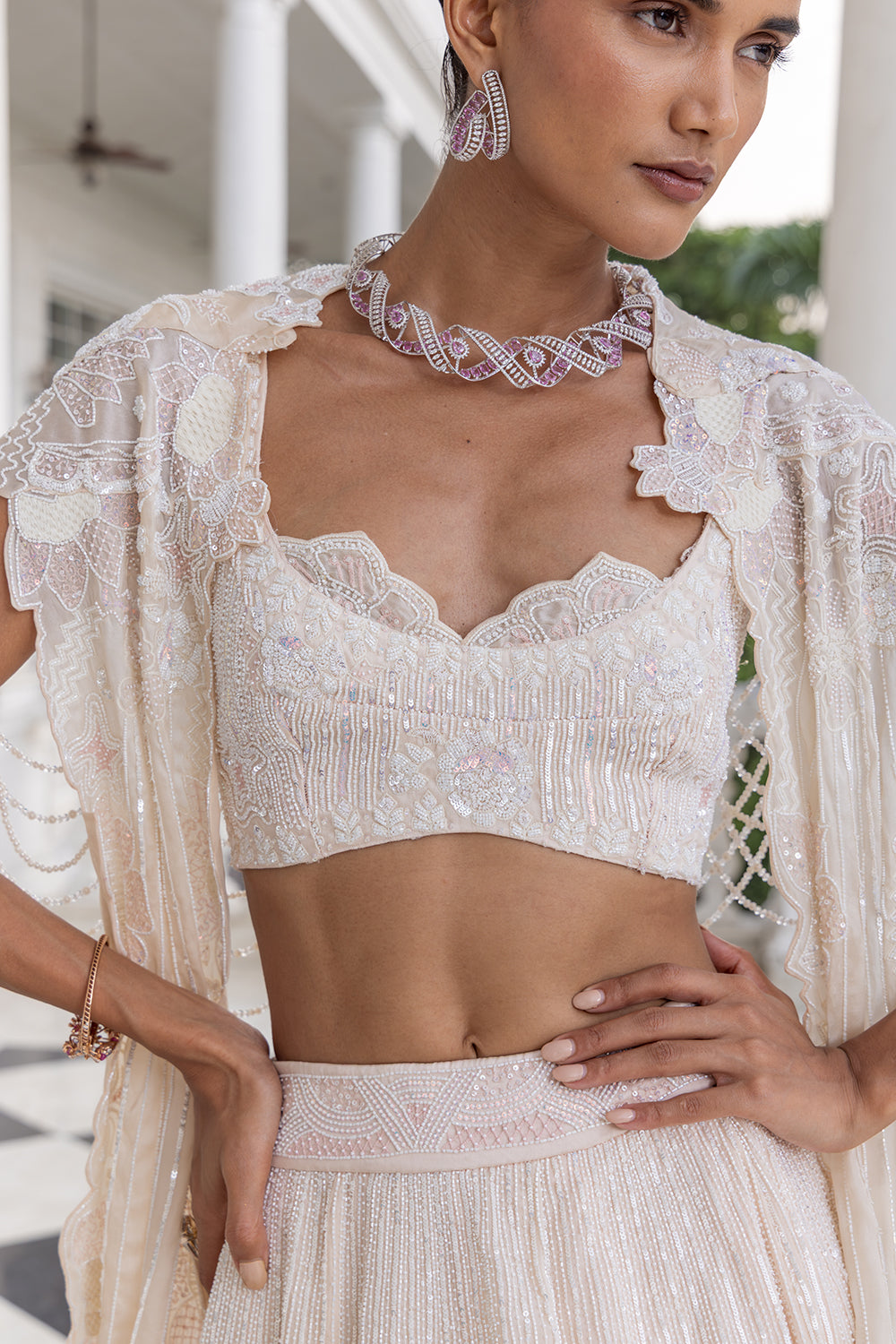 White Lehenga Set