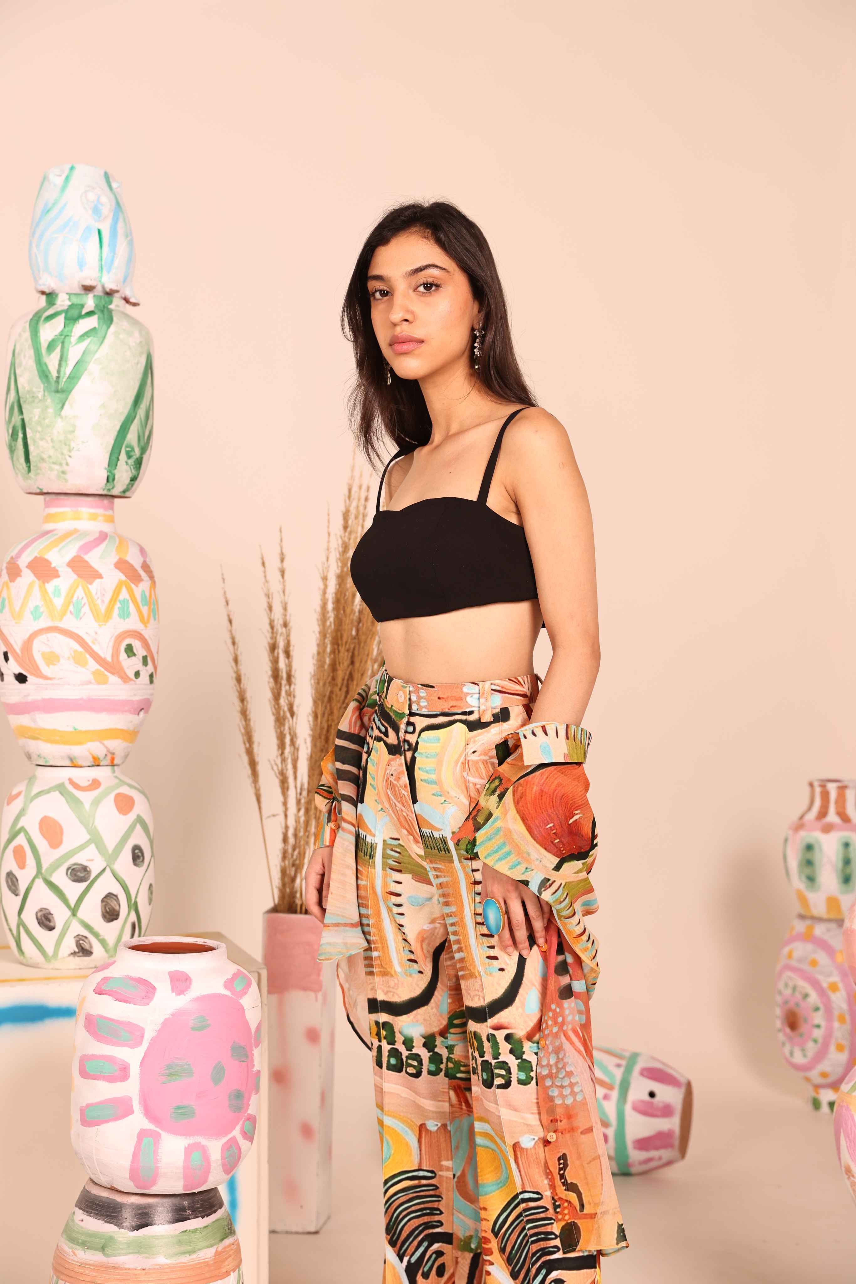 Island Breeze Neoprene Pants & Georgette Shirt Co-ord Set