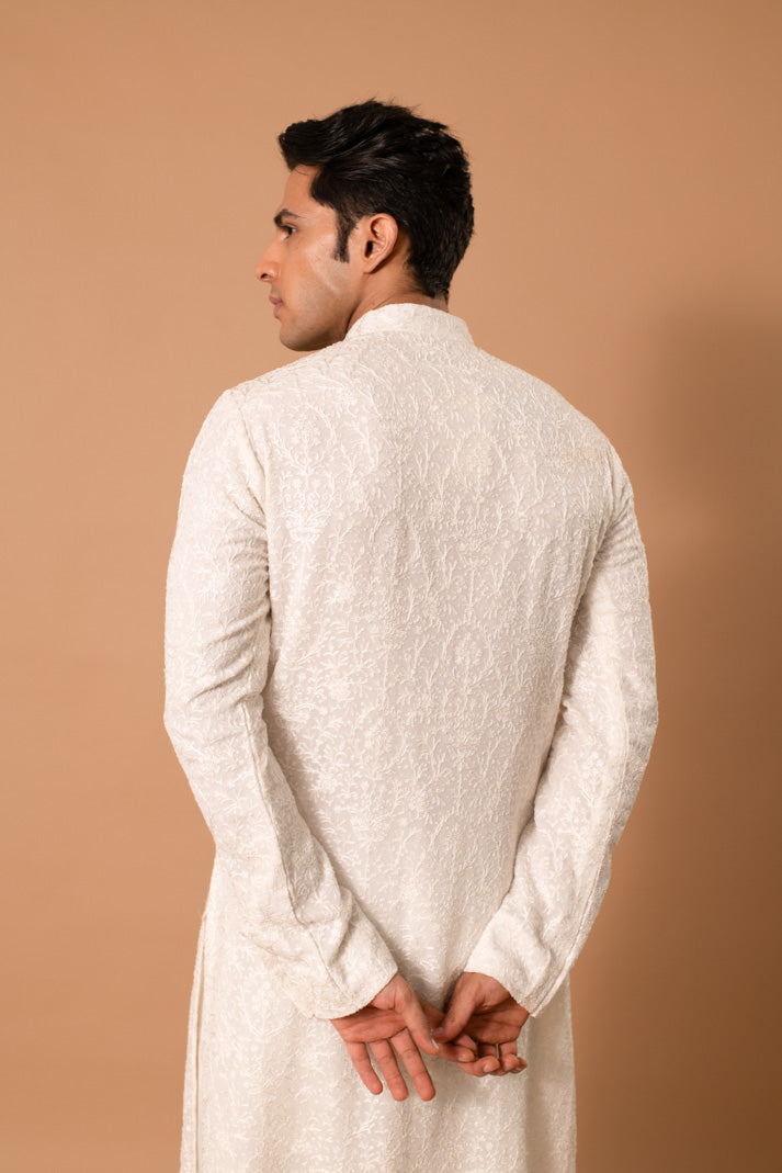 Ivory Thread Work Kurta