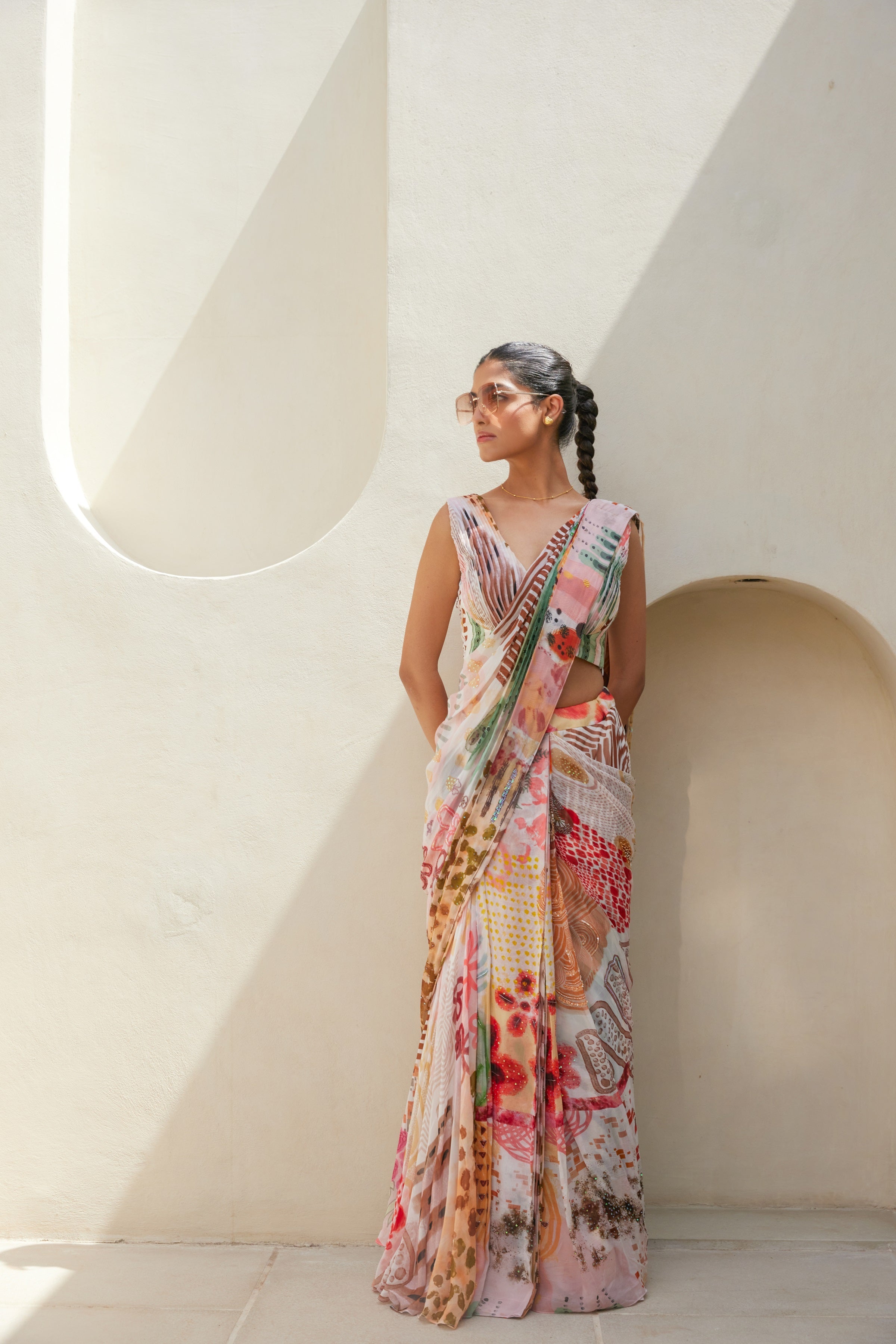 Rainbow Ranch Drape Saree