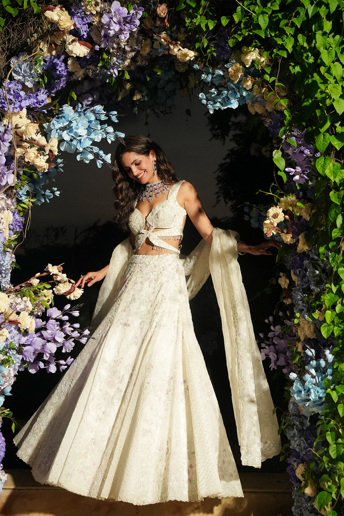 ALAZNE CUTDANA IVORY LEHENGA