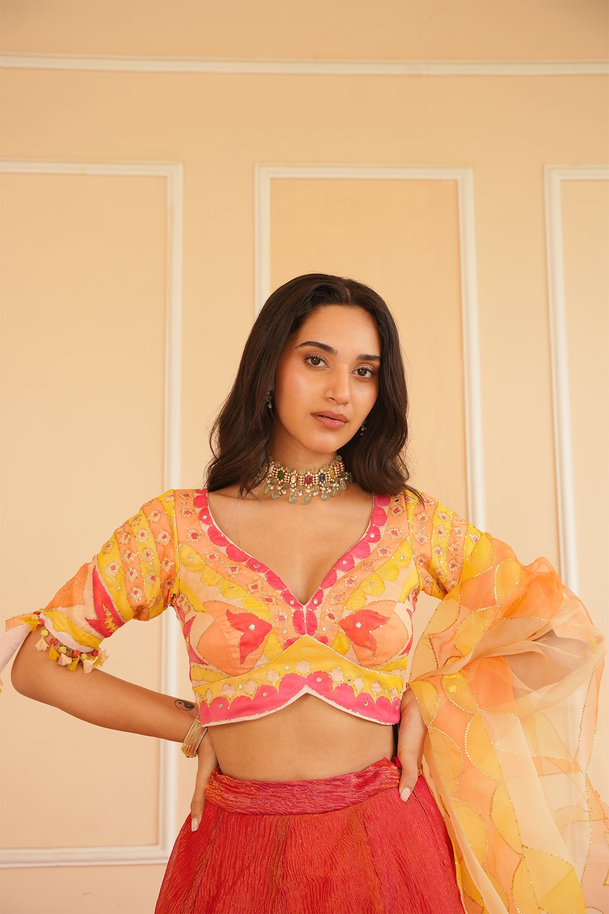 TANGERINE LEHENGA SET