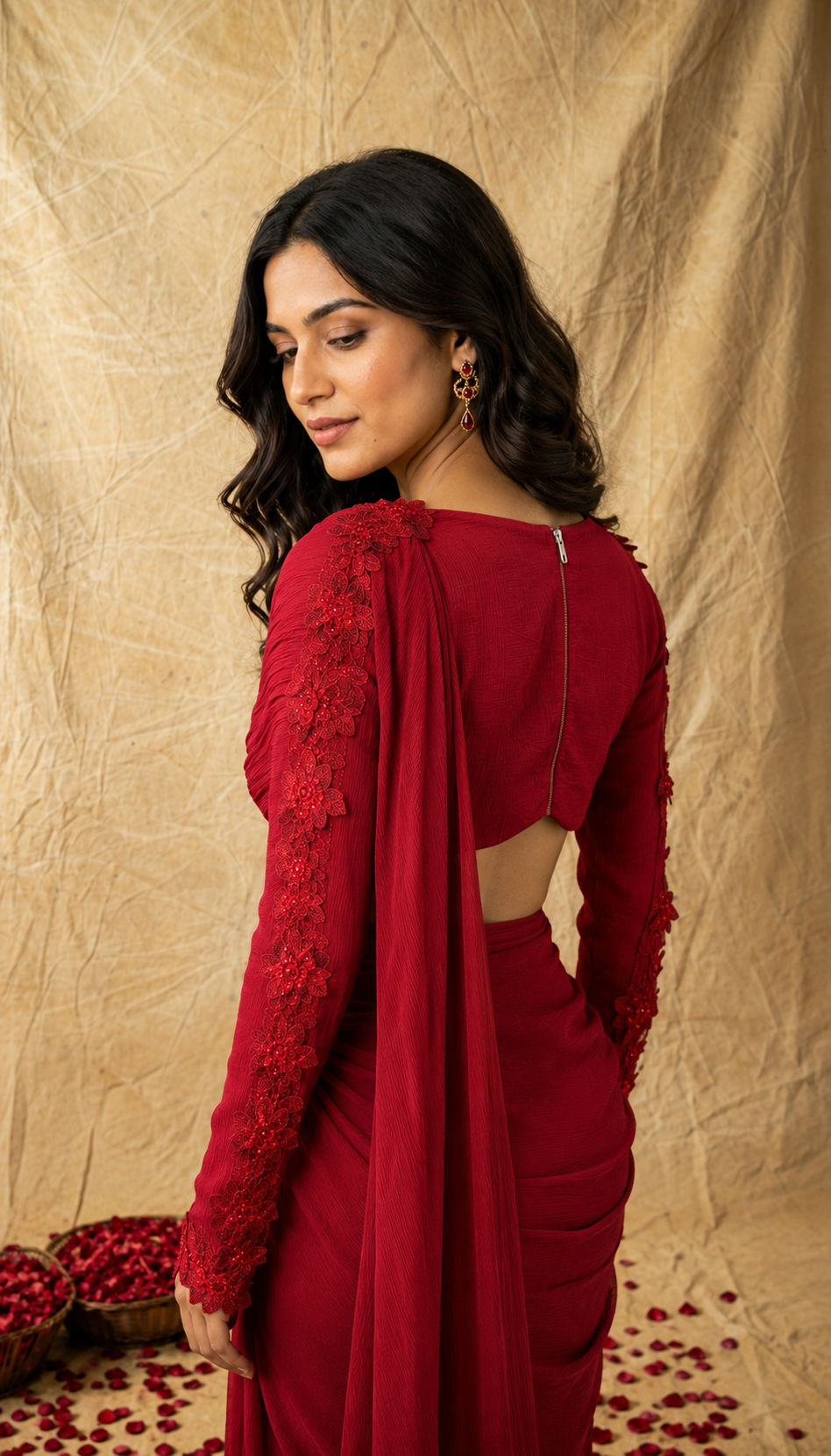 Red Saree Set