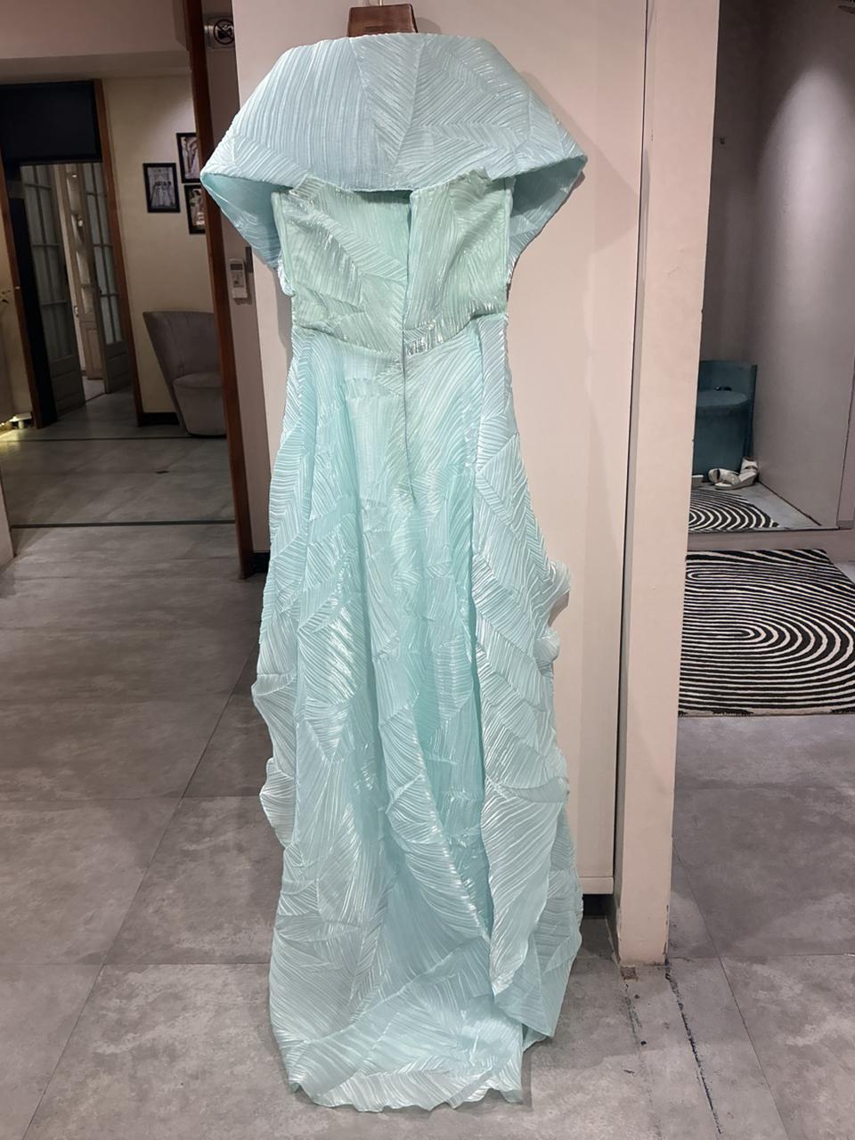 Ice Blue Indowestern Gown