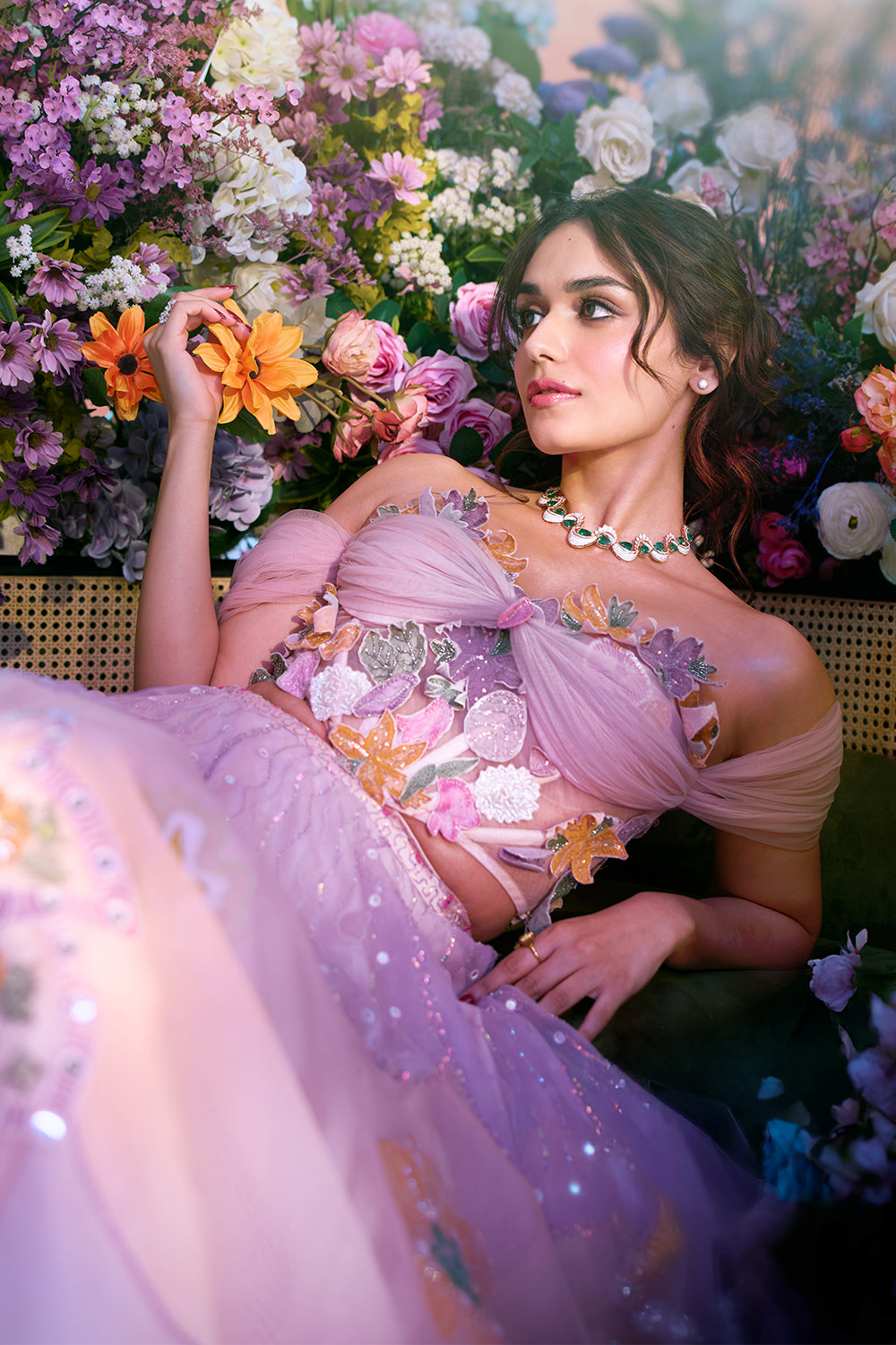 Manushi Chhillar in Lavender Lehenga Set