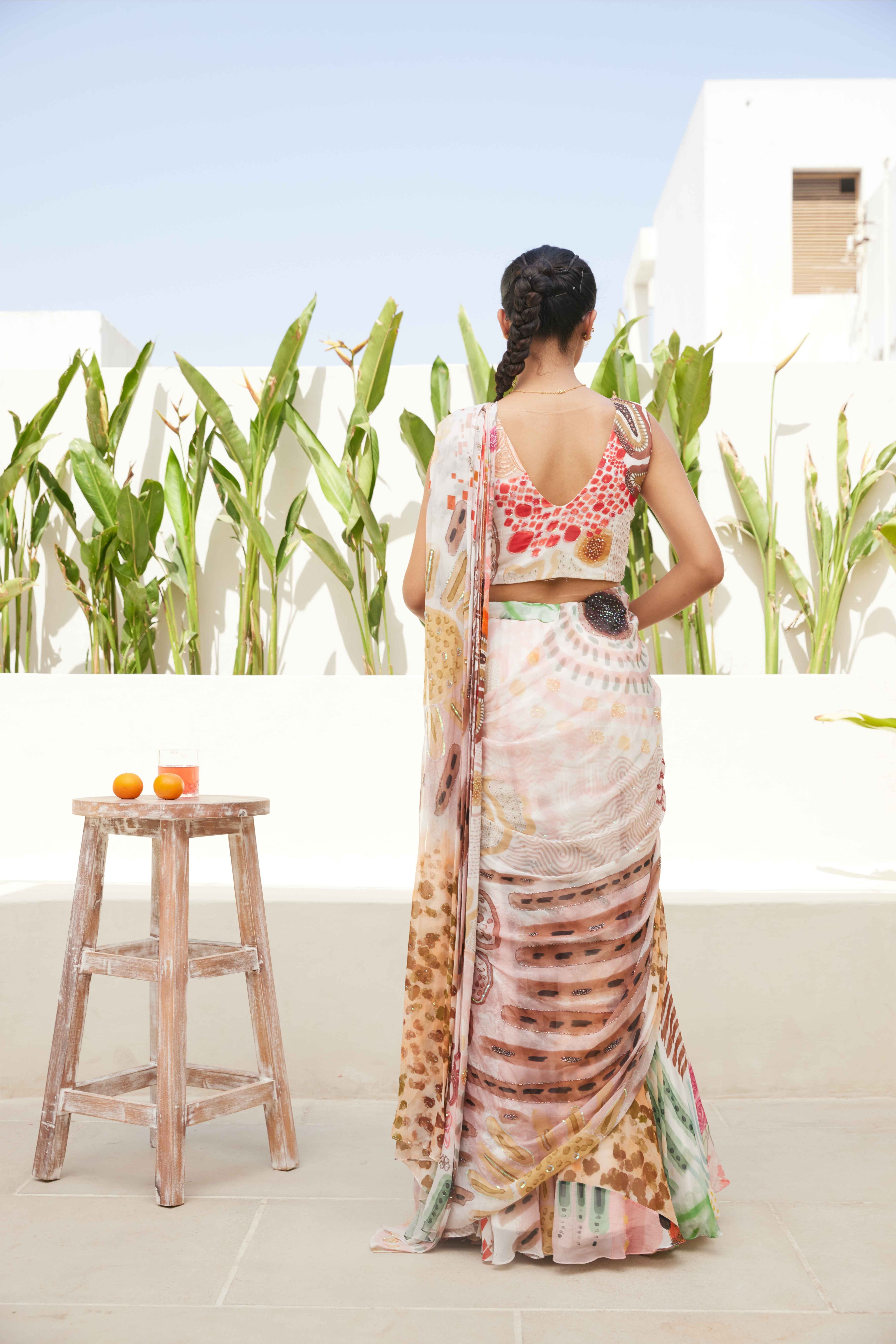 Rainbow Ranch Drape Saree