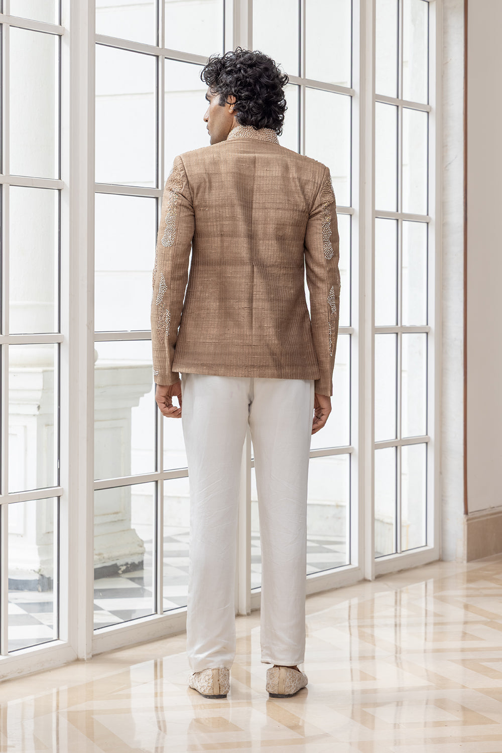 Aurelian Bronze Bandhgala Embroidered Jacket