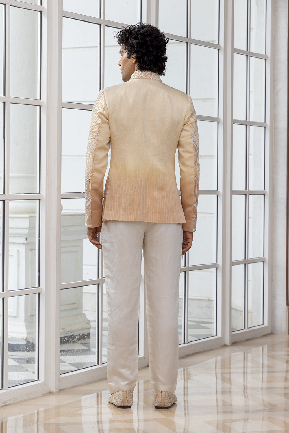 Alura Off-White All-Over Embroidered Jacket