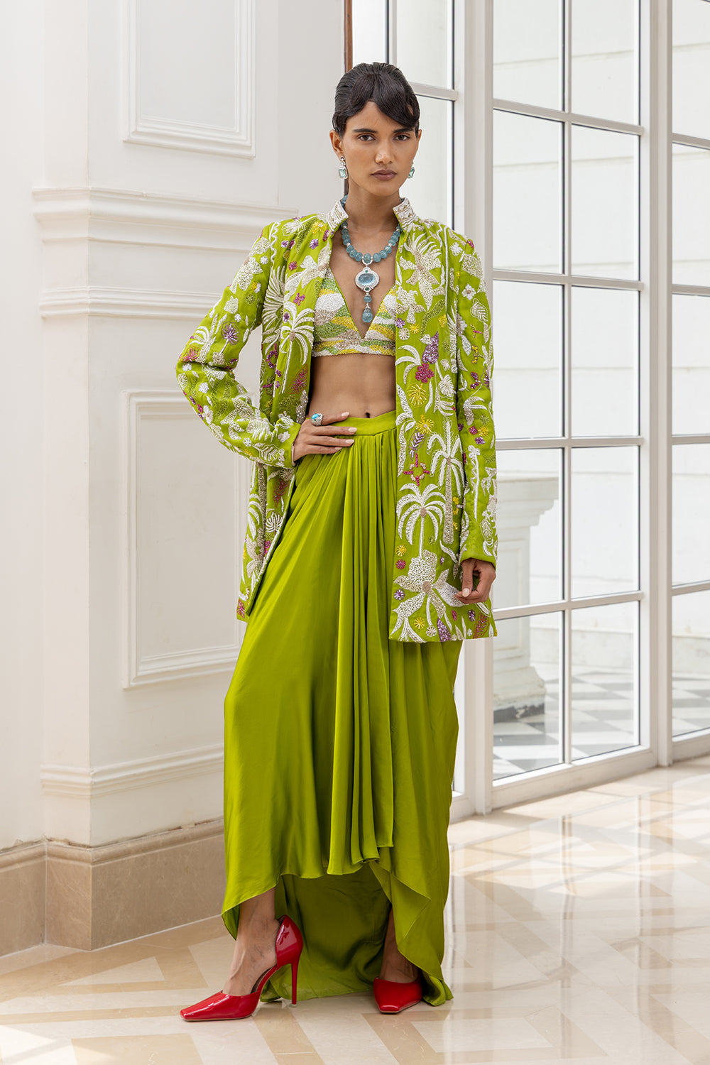 Indo-Western Jacket Skirt Set