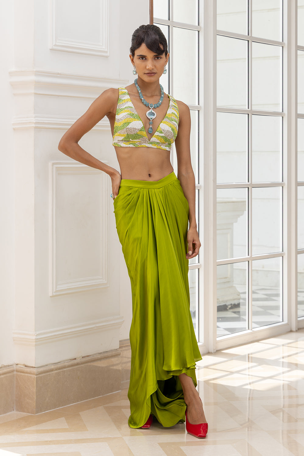 Indo-Western Jacket Skirt Set