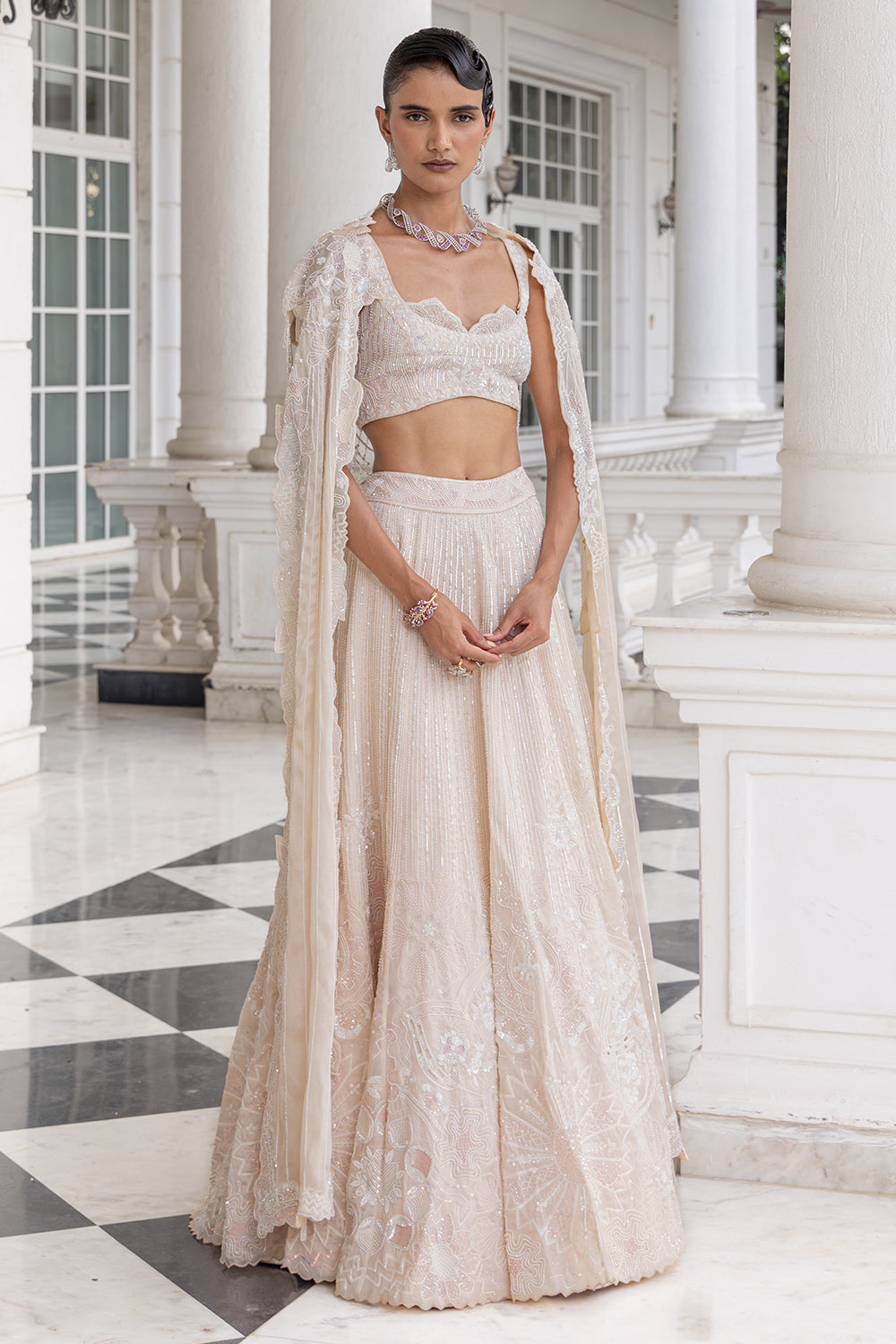 White Lehenga Set