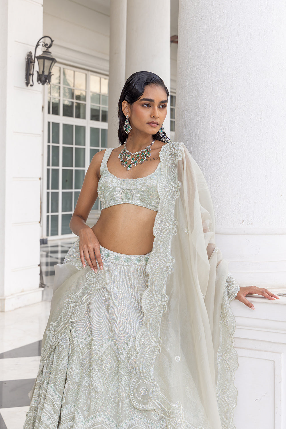 White Lehenga Set