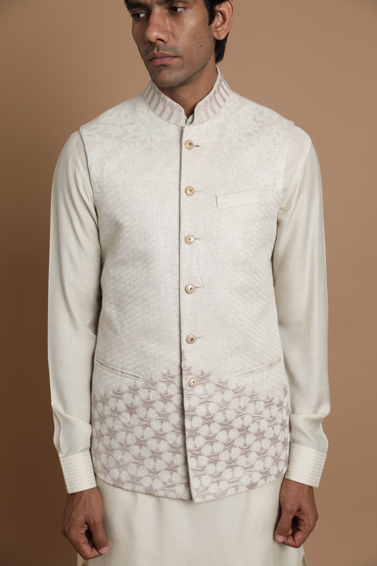 Applique Embrodired Bundi & Kurta Set