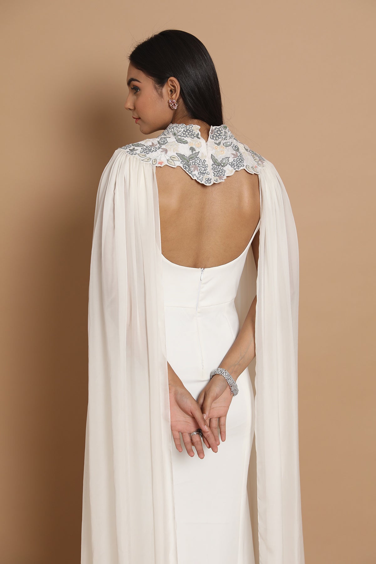 The Ivory Caped Gown