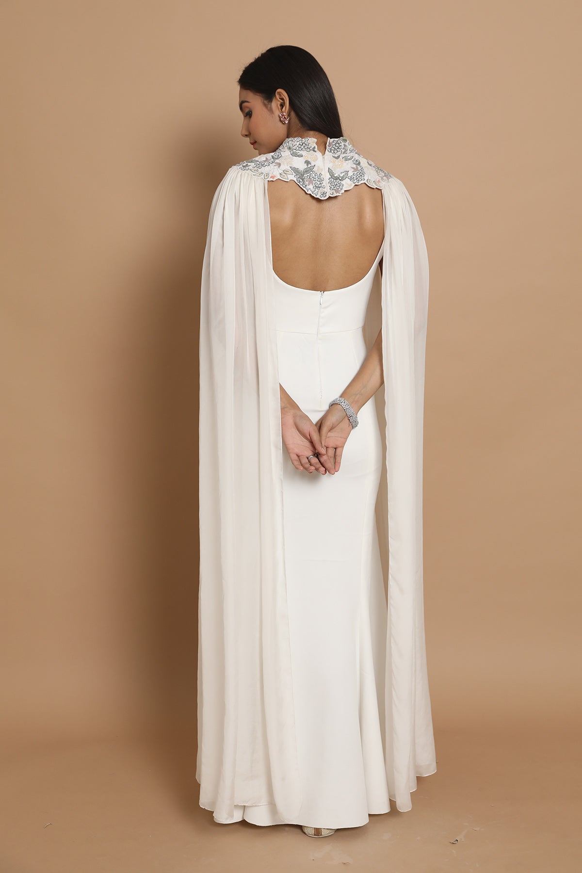 The Ivory Caped Gown