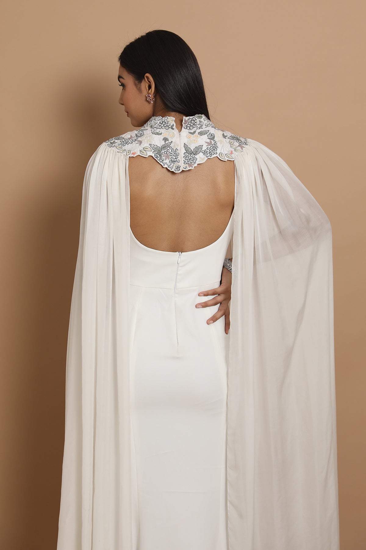 The Ivory Caped Gown