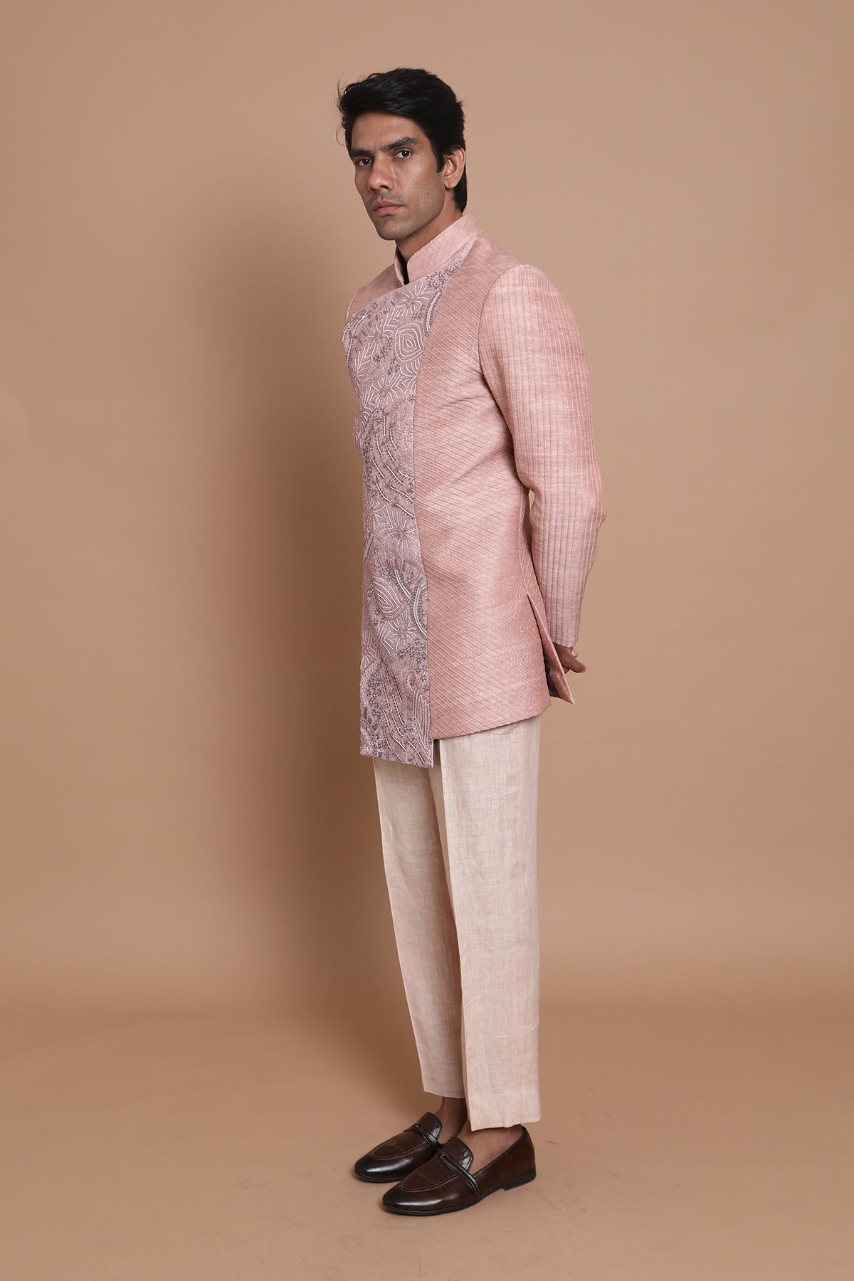 Raw Silk Hand Embroidered Jacket