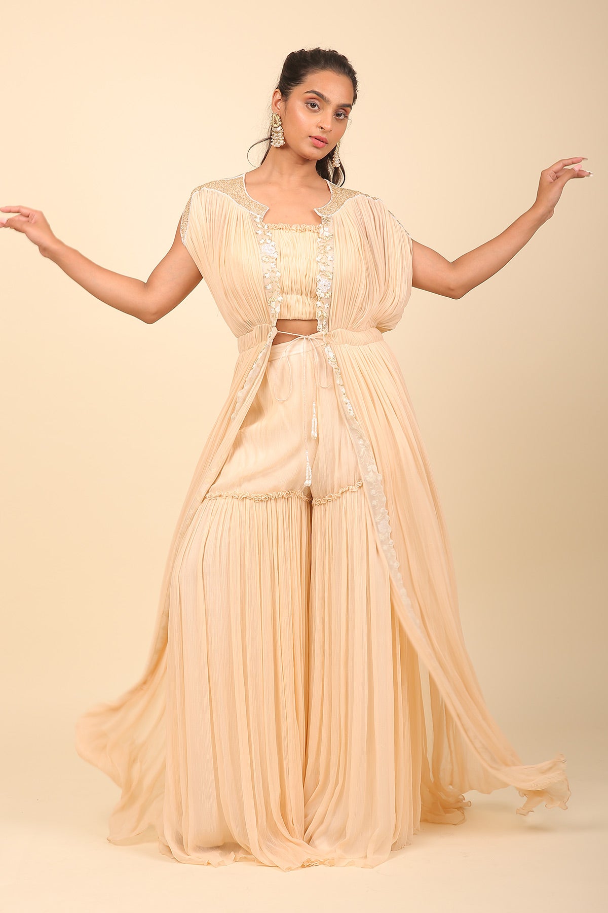 The Peach Sharara Set