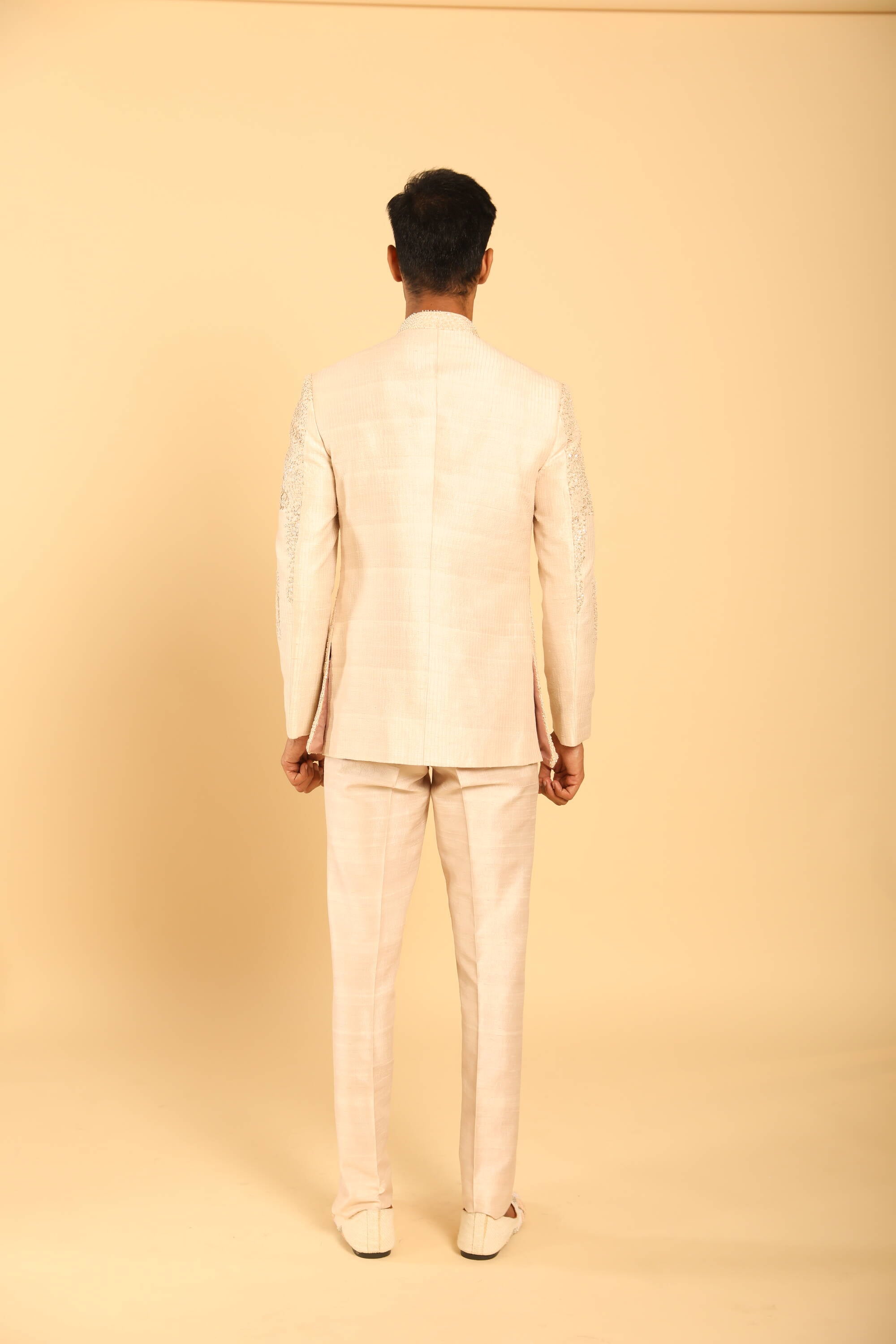 Cream Embroidered Bandhgala